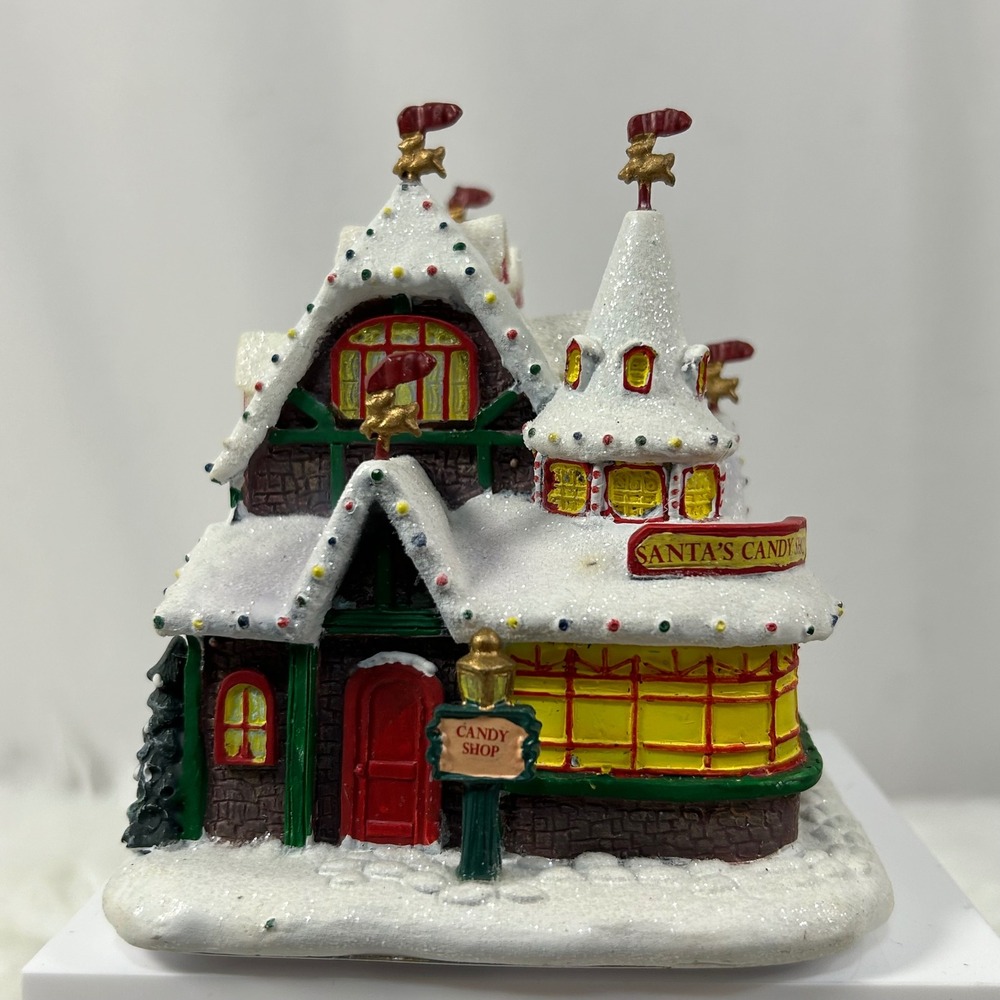 Vintage Christmas Santa's Candy‎ Shop Lighted House Village Display